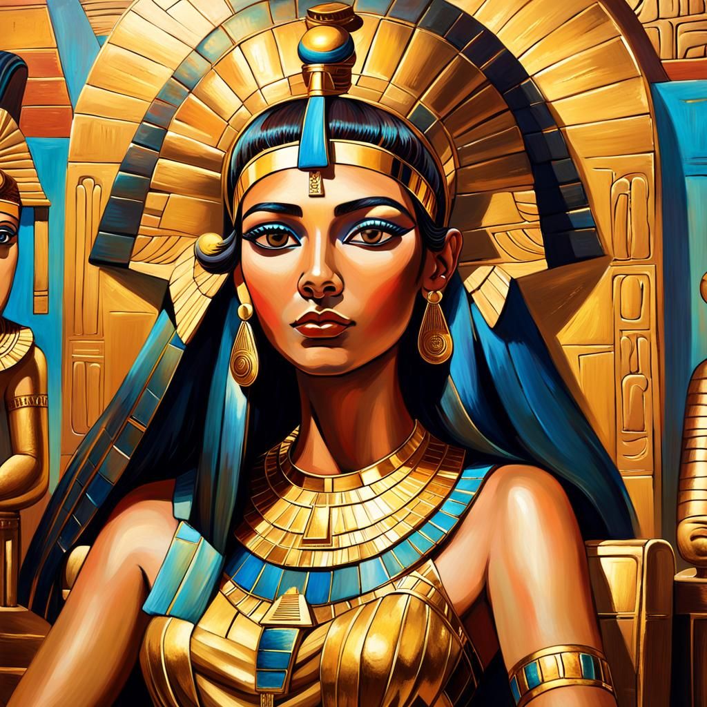 Cleopatra, Nile Goddess, in Egyptian Surrealism