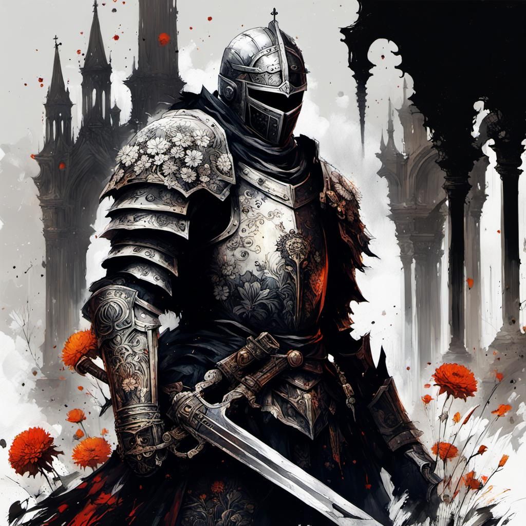 Cursed Gothic Knight in Graveyard of Roses