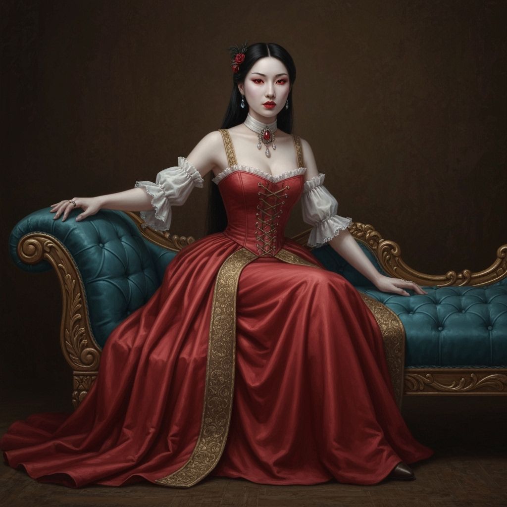 Victorian Vampire Portrait in Classical Oil Style