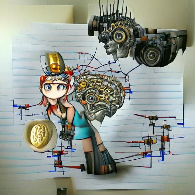 Athena's Mechanical Brain: Digital Art Fusion