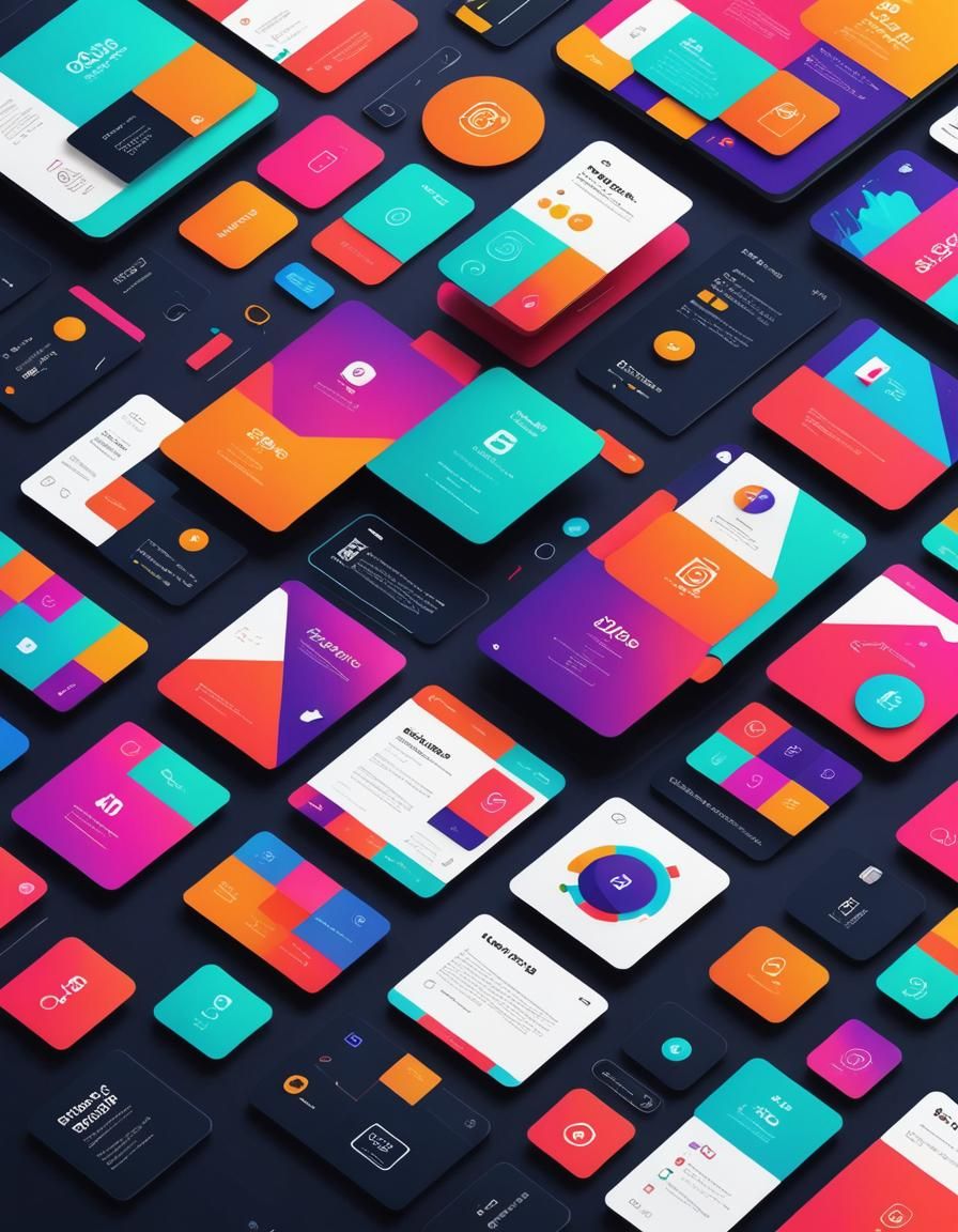 Vibrant UI/UX Design with Graphic Elements