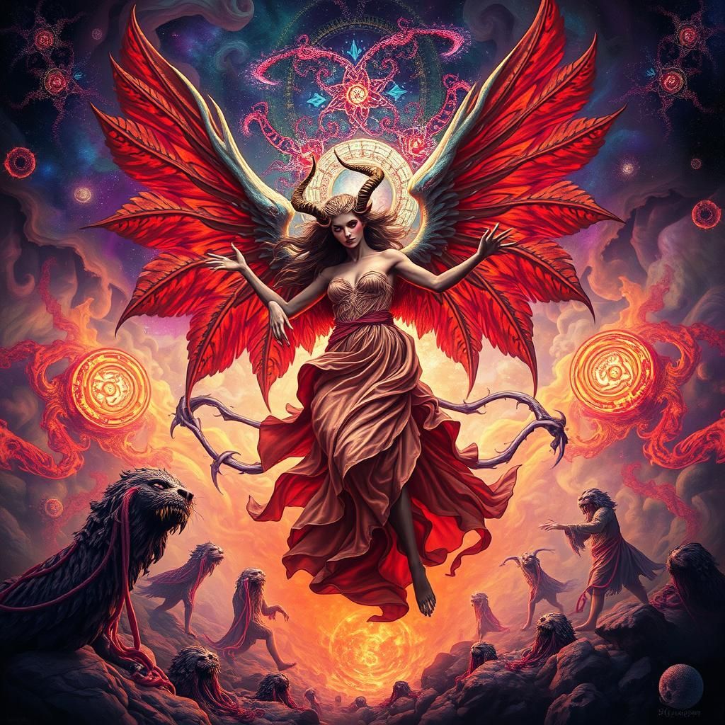 Diabolic Angel Dancing in Fractal Landscape