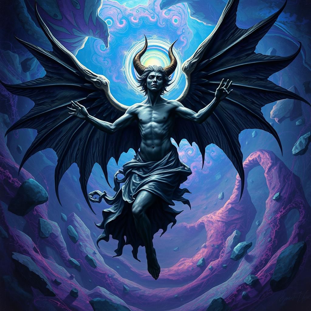 Diabolic Angel Dancing in Fractal Void