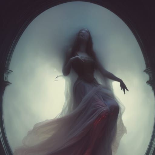 Sleeping Beauty Horror Art in Art Nouveau Style