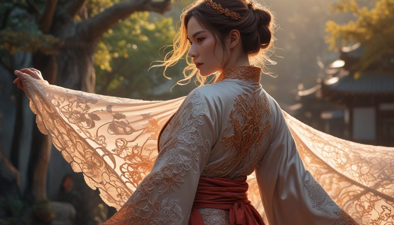 Elegant Samurai Showdown in Sunset Glow