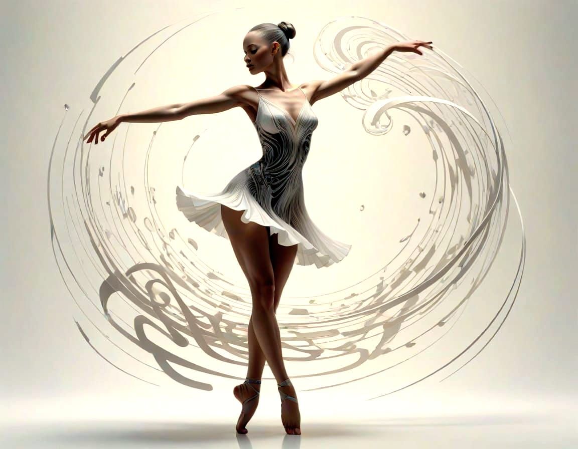Dancing Danseuse in 3D Calligram Style