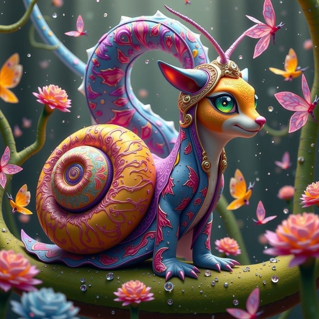 Vibrant Fae Creature Blends Cheetah Speed with Snail Sluggis...