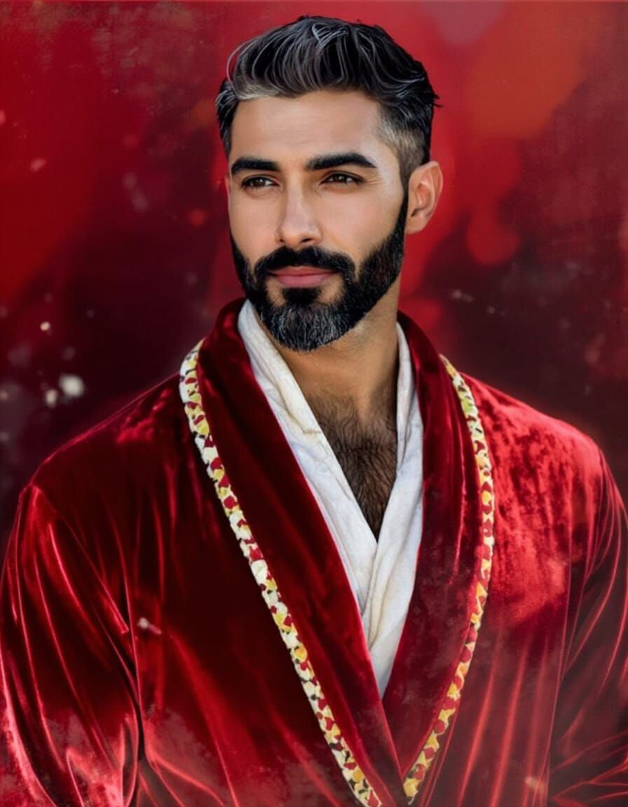 Handsome Man in Velvet Robe, Impressionist Portrait