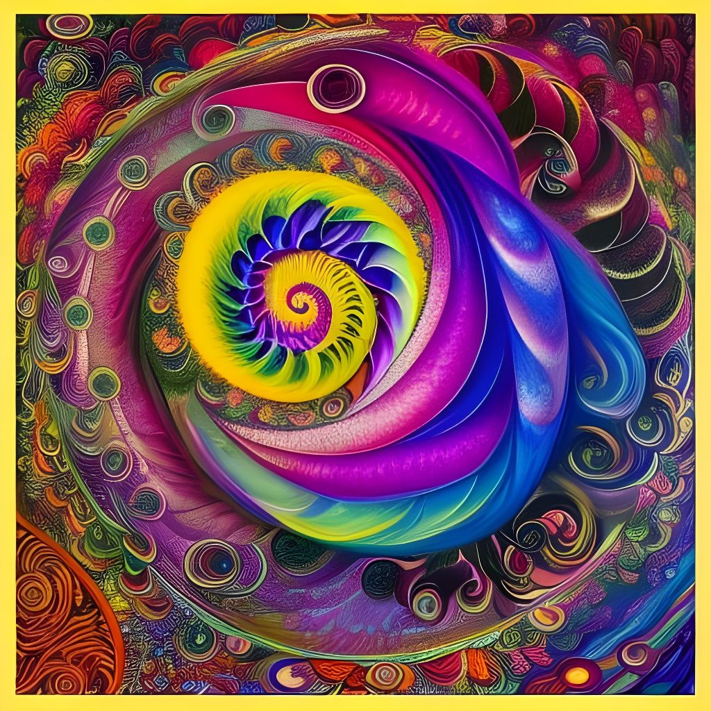 Psychedelic Dahlia Spiral in Vivid Colors