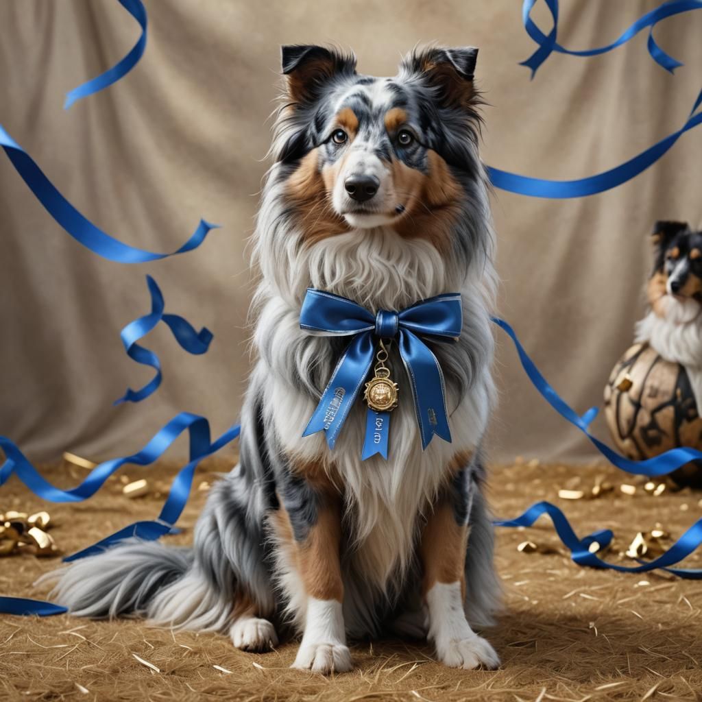 Blue Merle Shetland Sheepdog Wins at Dog Show