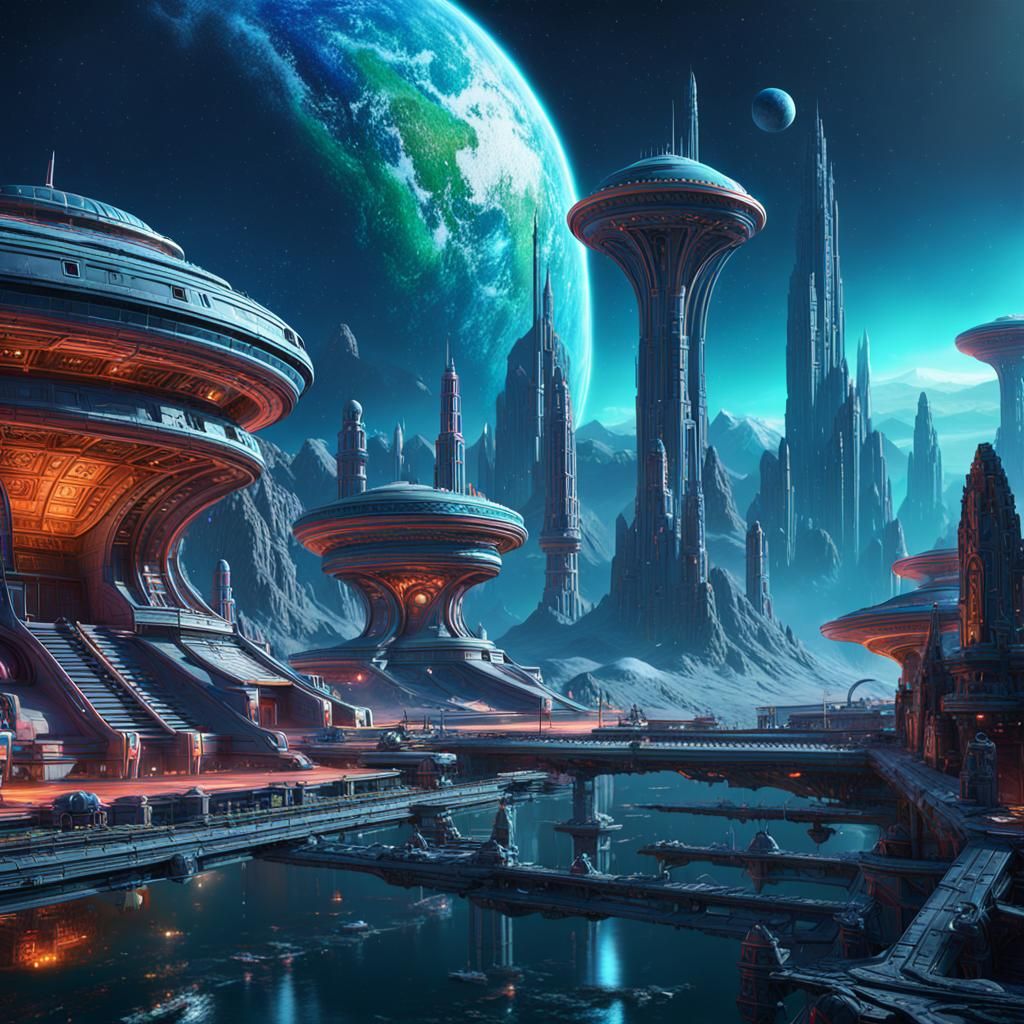 RGB Alien Civilization Concept Art