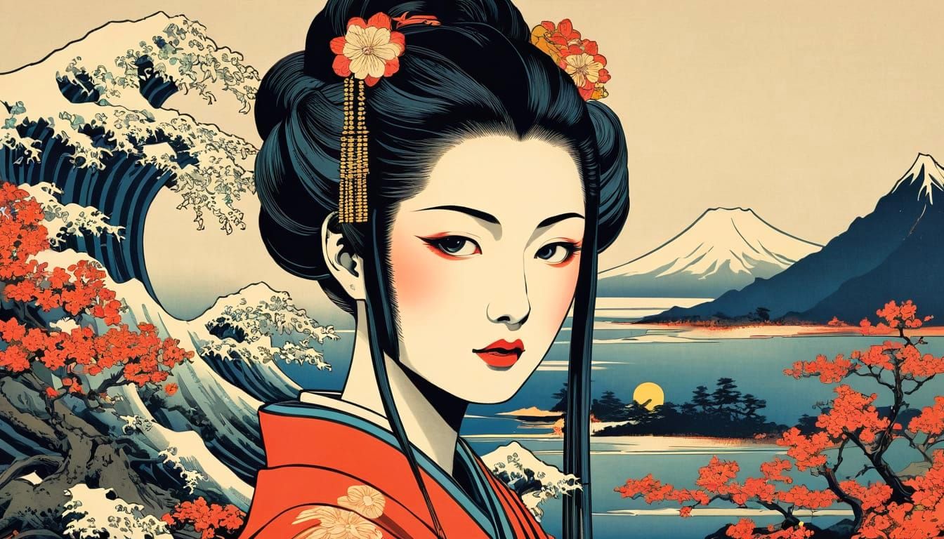 Surreal Zenpunk Ukiyo-e Masterpiece