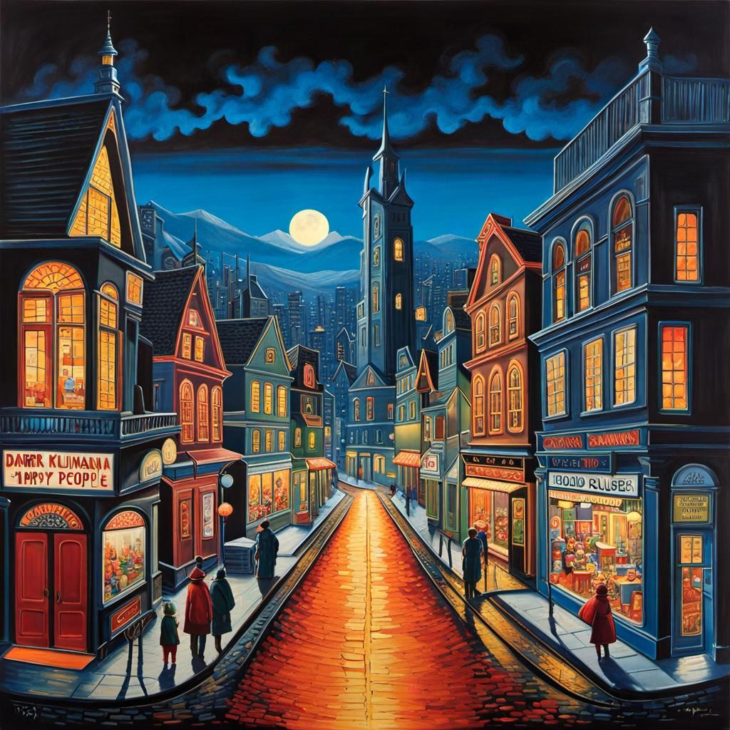 Small Town: A Gloomy, Intricate Art Piece