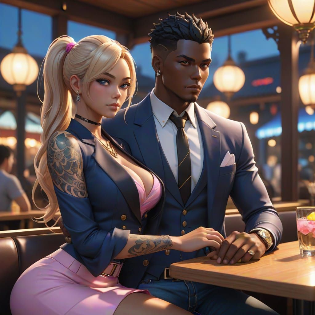 Handsome Haitian-American Man in a Restaurant Booth