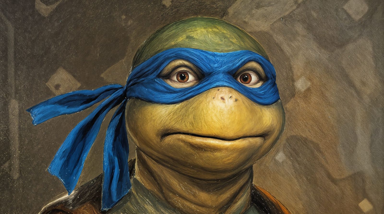Renaissance Ninja Turtle Portrait in Oil