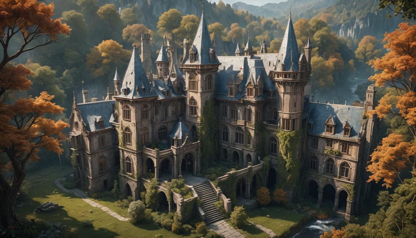 Forgotten Manor Wing: Detailed Matte Painting