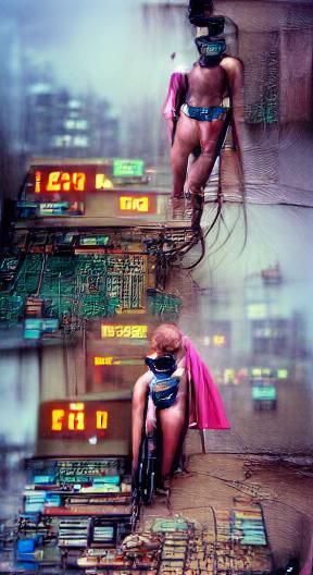 Cyberpunk Superhero in Gritty Photograph