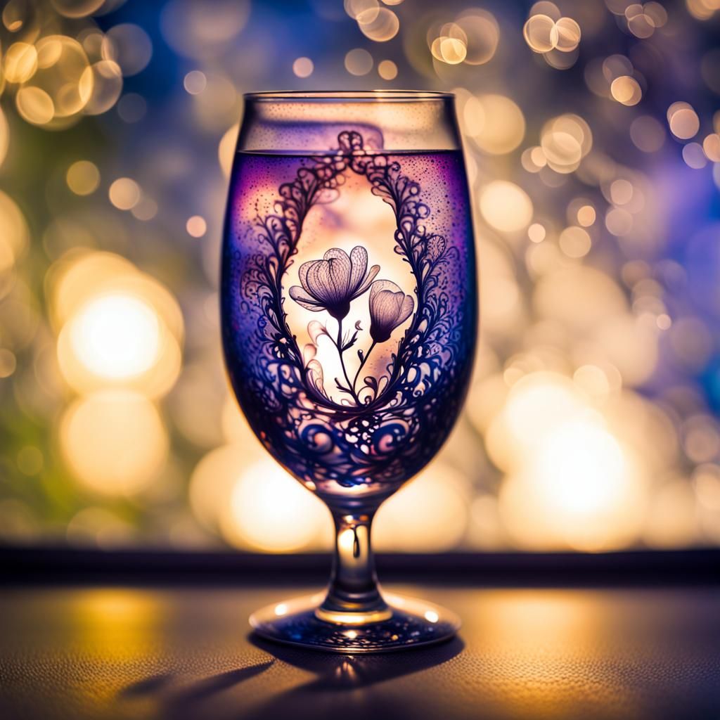 Soul in Glass with Filigree and Bokeh Effect