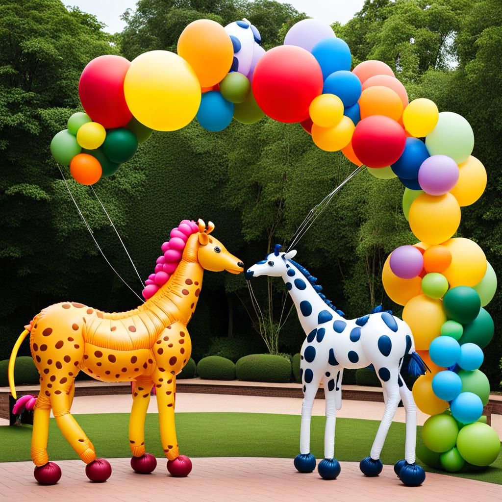 Balloon Animal Zoo: Vibrant Inflatable Characters