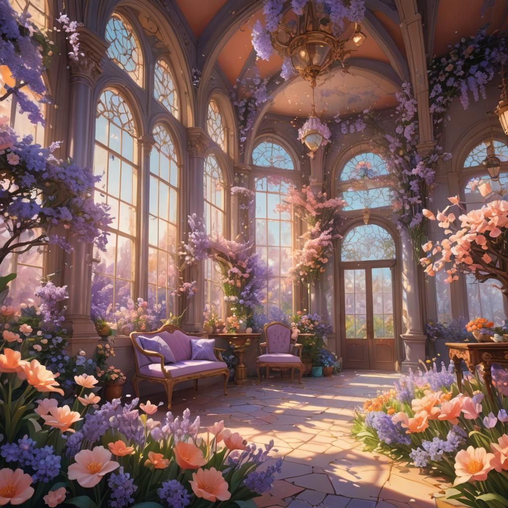 Blooming Spring Flower Gallery in Fantasy Concept Art