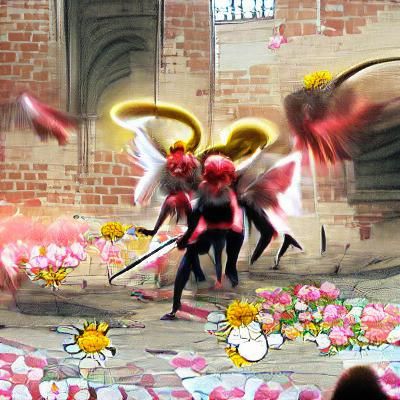 Angels and Devils Clash: Bee Halos vs Rose Horns