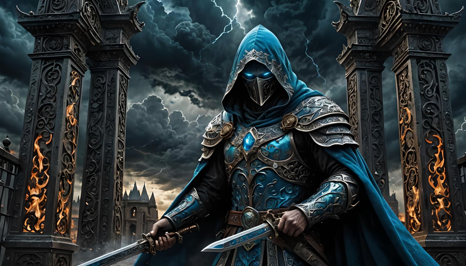 Hooded Celestial Guardian at Hell's Gate