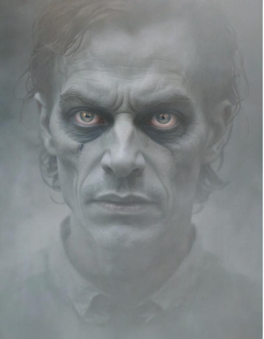 Eerie Close-up Portrait of a Demonic Spirit