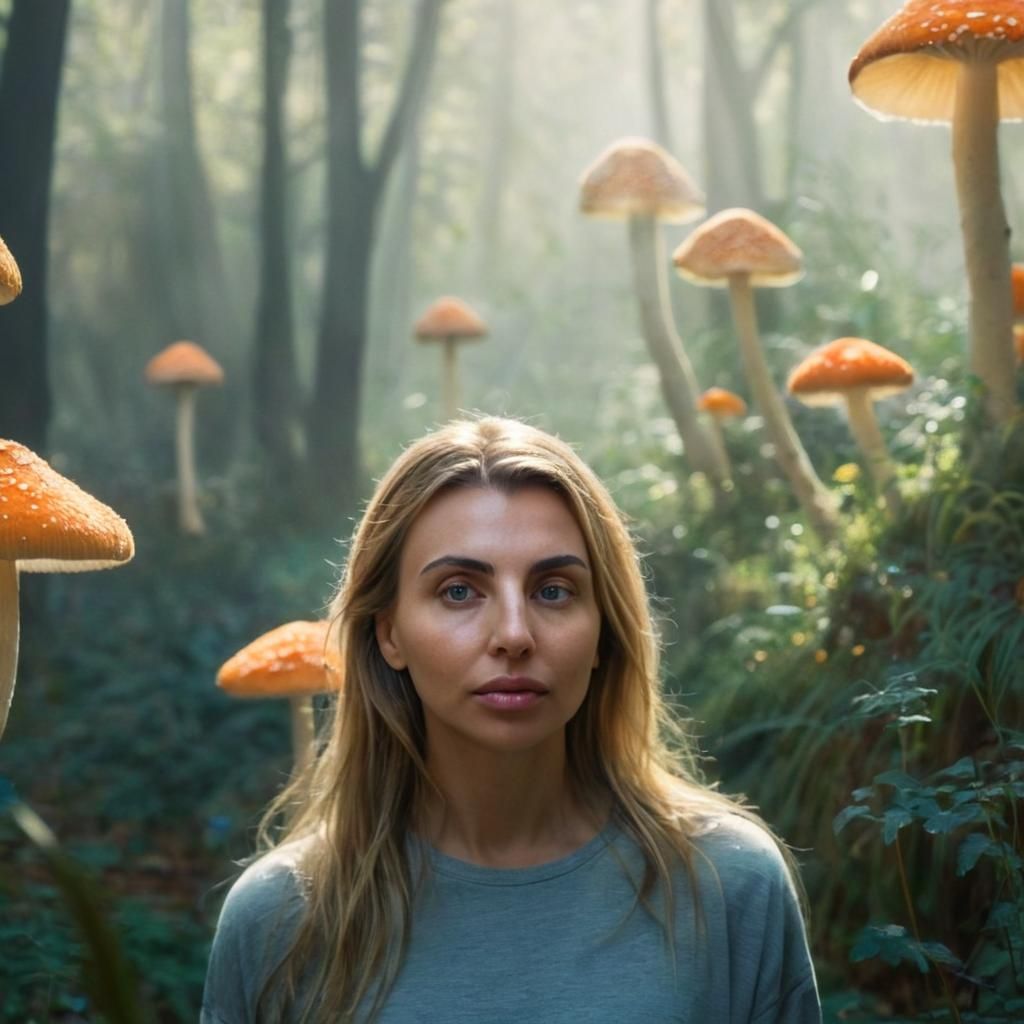 Girl in Mystical Glade: Impressionistic Dreamscape