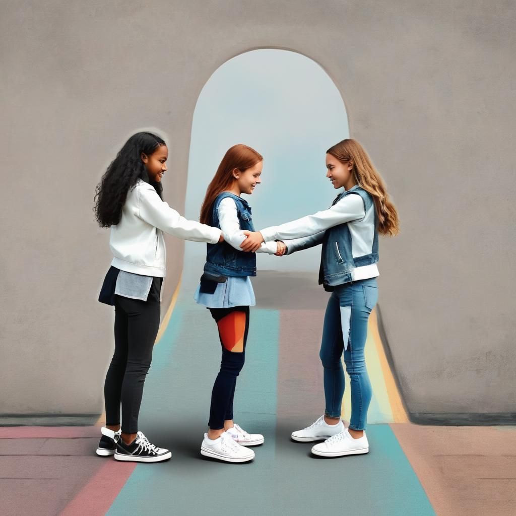 Girls in Motion, Hands Entwined