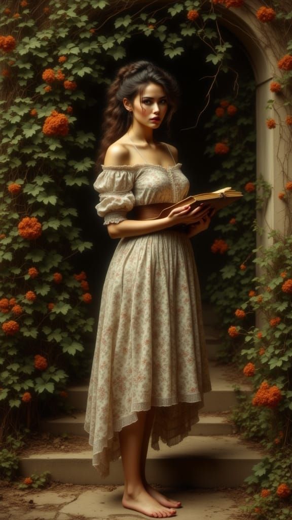 Reese Witherspoon as Antique Watercolor Painting