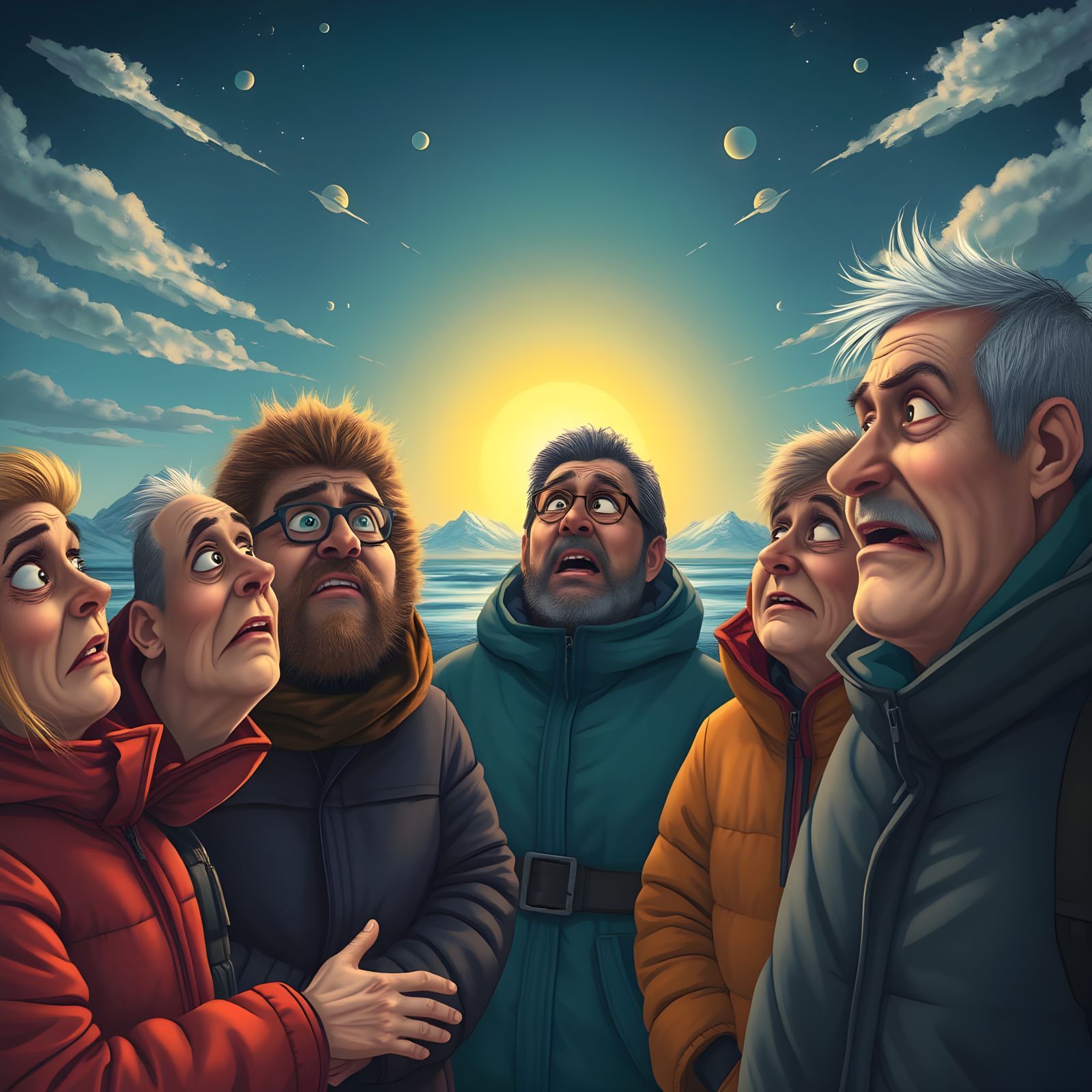 Midnight Sun Chaos in Arctic Landscape