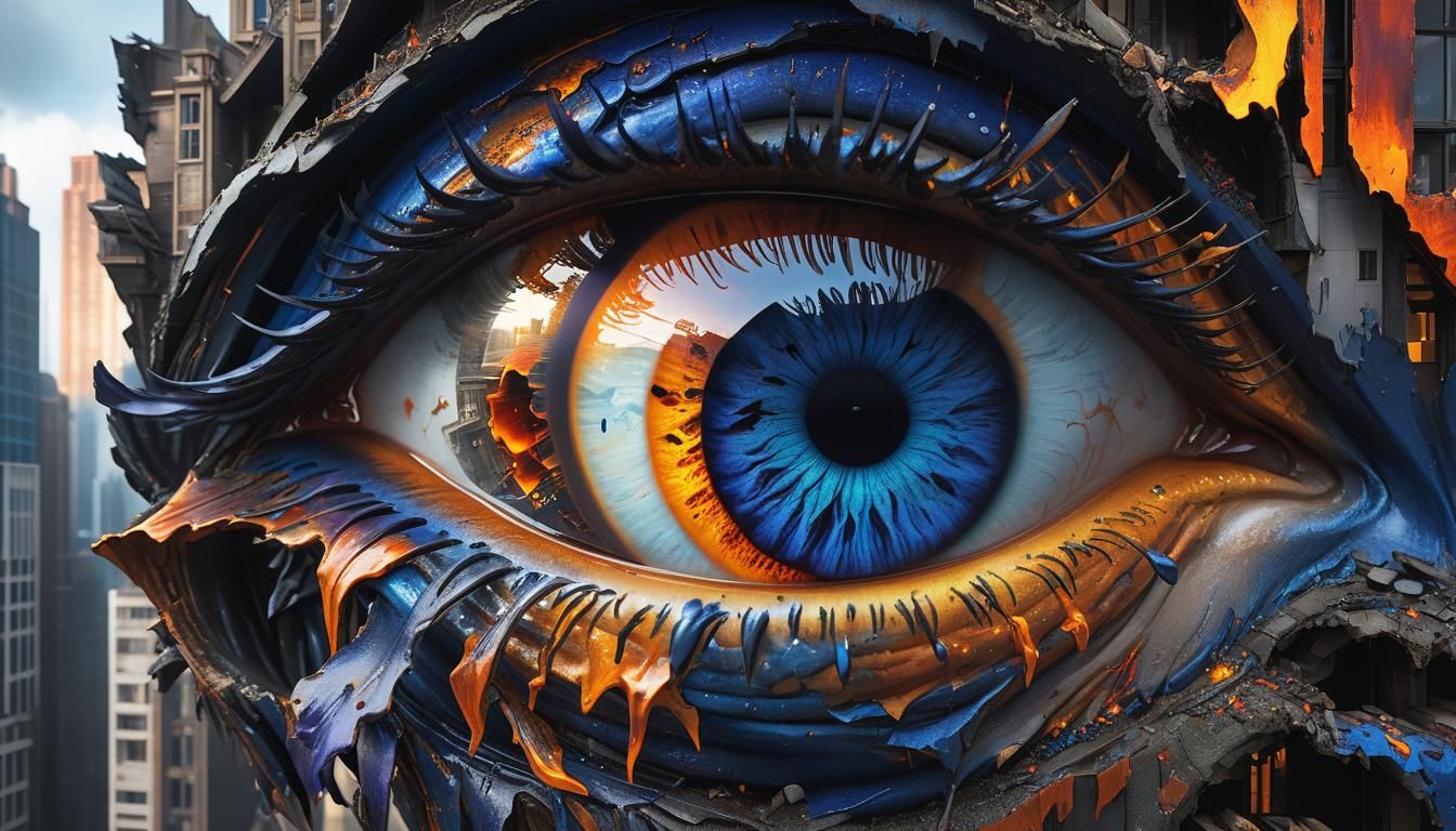 Apocalyptic Reflection in a Giant Blue Eye