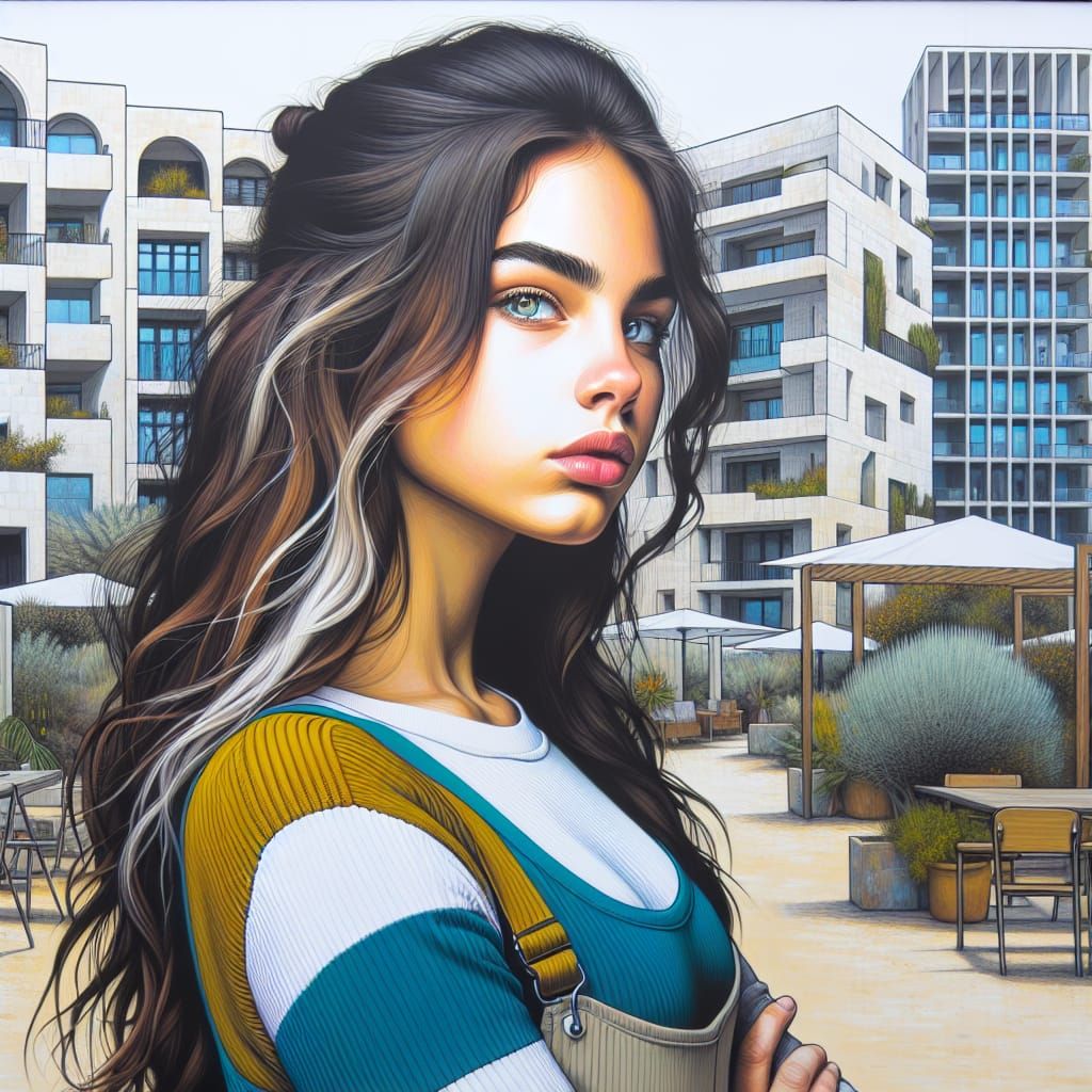 Vibrant Portrait of Modern Israeli Girl