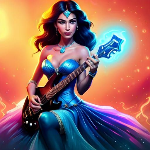 Jasmine Rocks Out on Electric Guitar