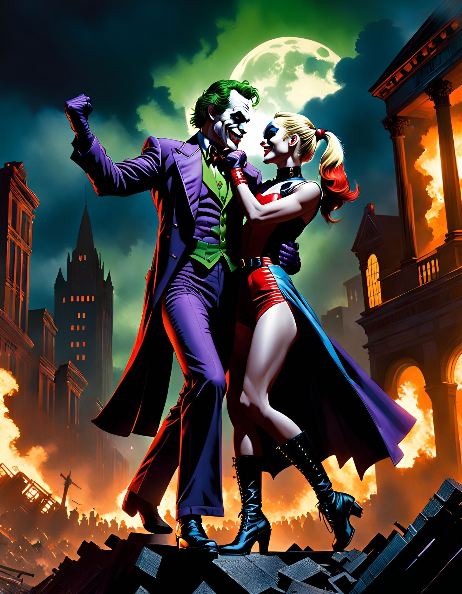 Joker and Harley Quinn's Apocalyptic Dance