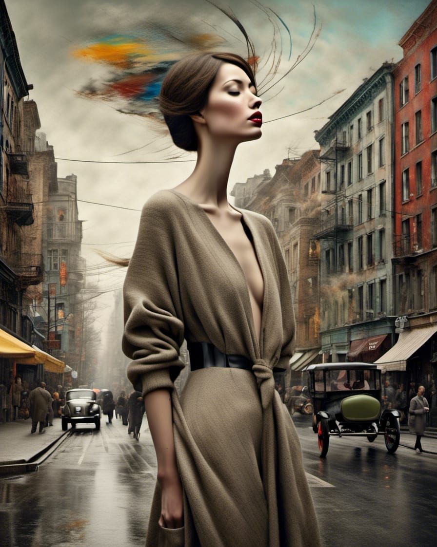 Polychromatic City Life in Hyperrealistic Matte Painting