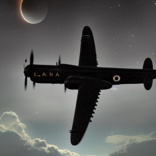 Lancaster Bomber at Night: Epic Digital Painting