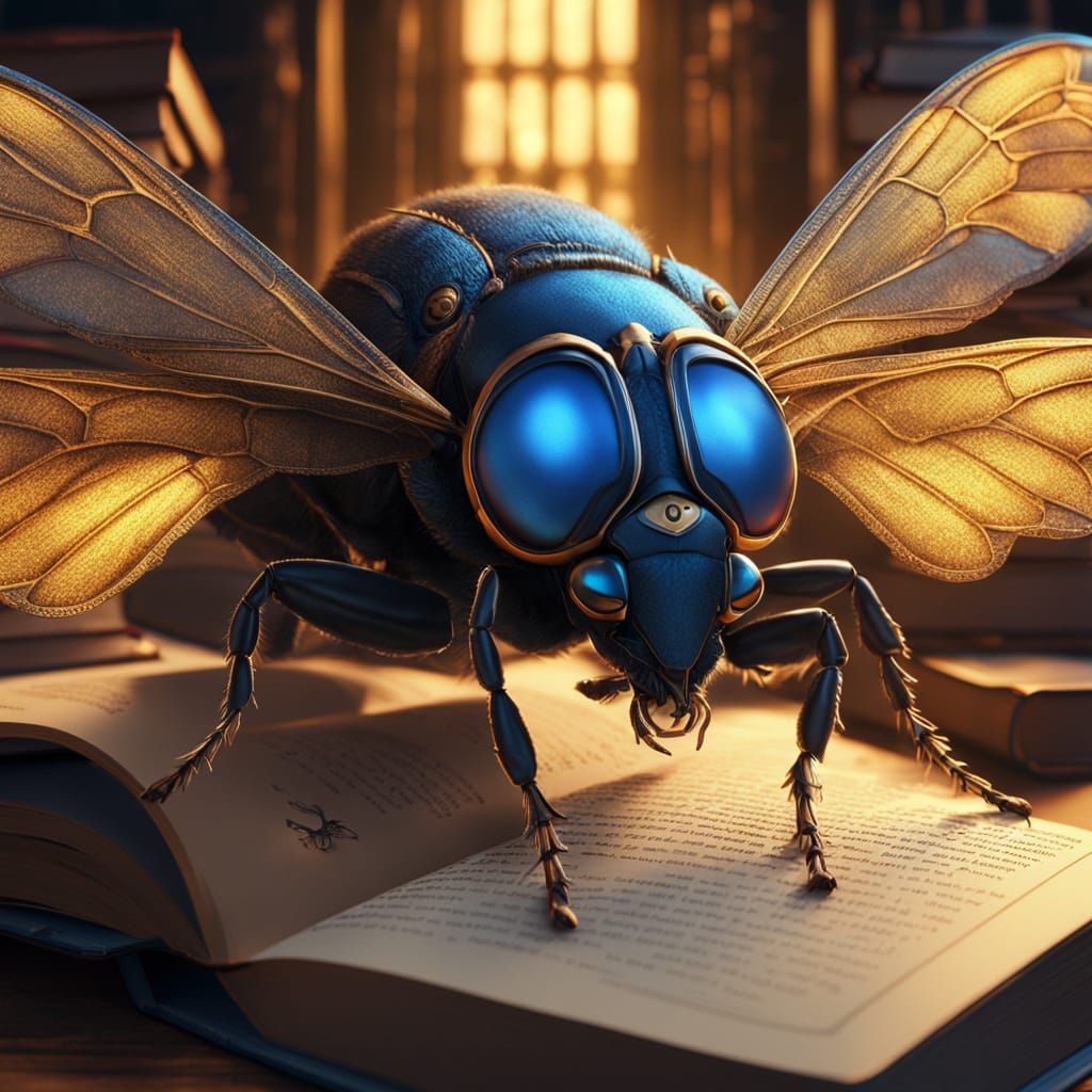 Surrealist Bug-Human Hybrid with Glowing Eyes