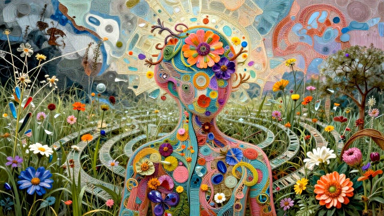 Dreamer in Colorful Confusion, Transhumanist Art
