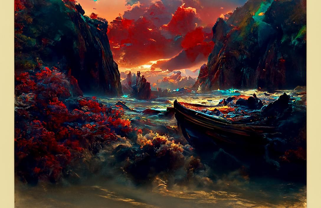 Ship Navigating Stormy Seas: Hyperrealistic Seascape