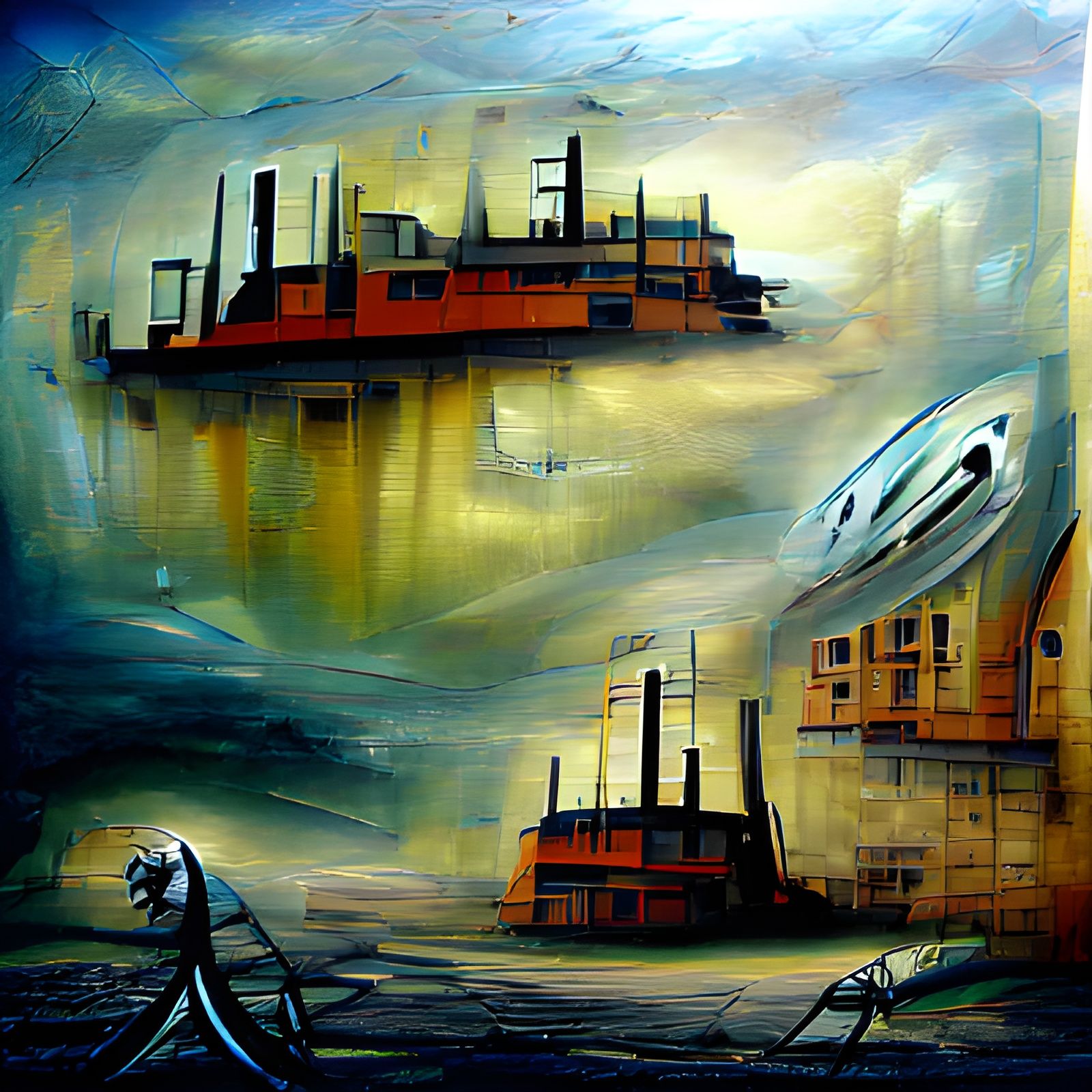 Eerie Abandoned Shipyard at Night