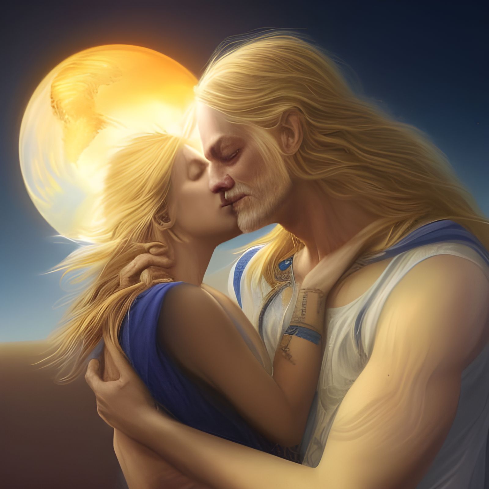 Lucifer and Wife in Spaceship, Rococo Portrait