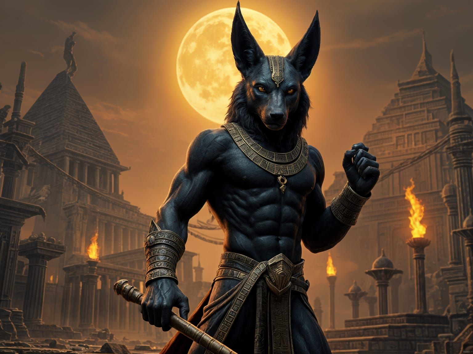 Anubis, Jackal-Headed God Defending Ancient Temples