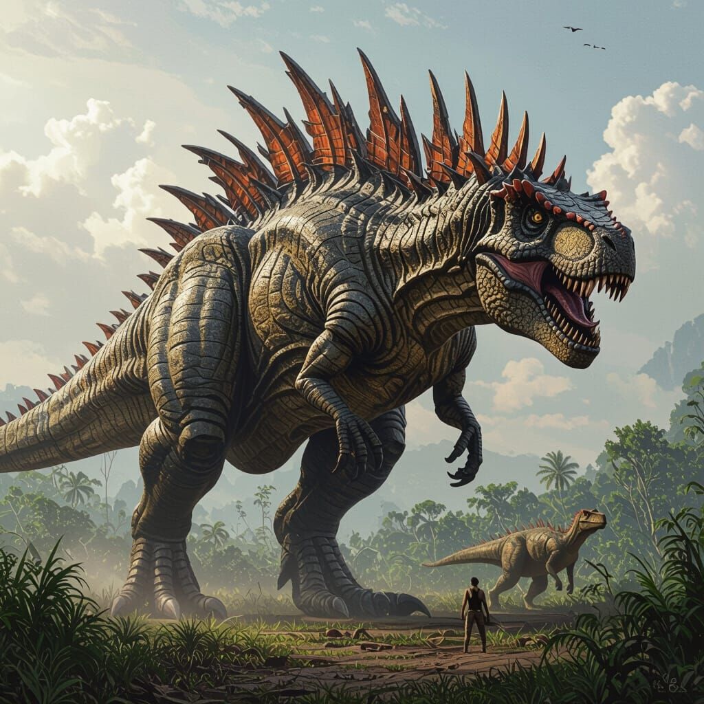 Indominus Rex with Spiked Spine: Digital Art