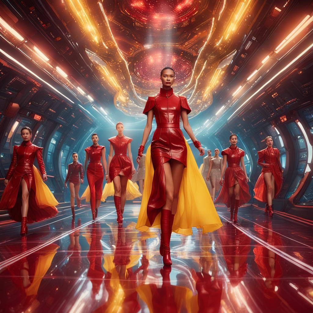 Futuristic Fashion Show in Zero Gravity