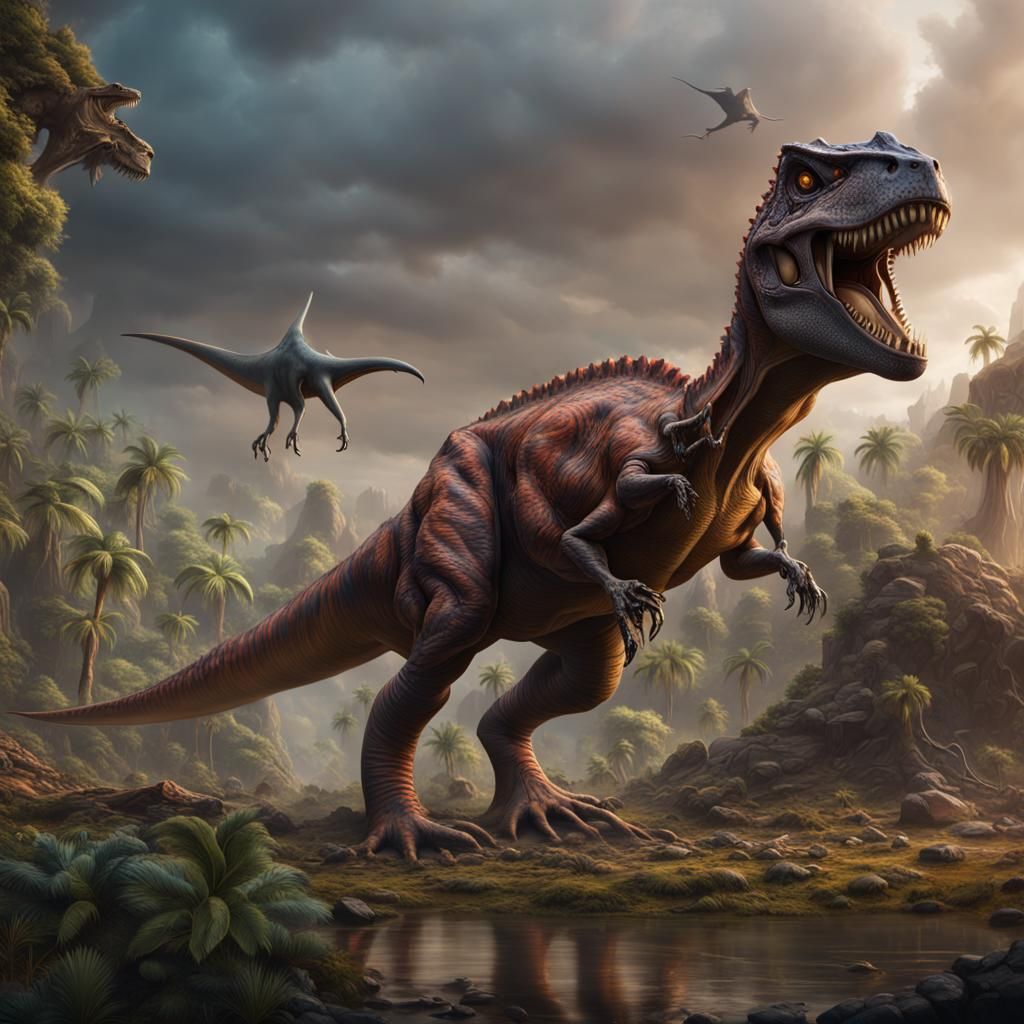 T-Rex and Dilophosaurus Fusion Concept Art