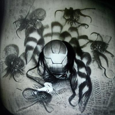 Magical Girl Transformation in Cybergoth Comic Style