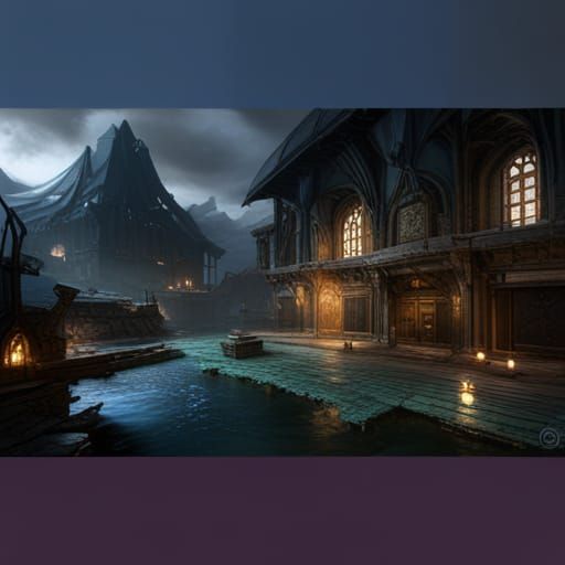 Fantastical Matte Painting in Deep Color, 8K