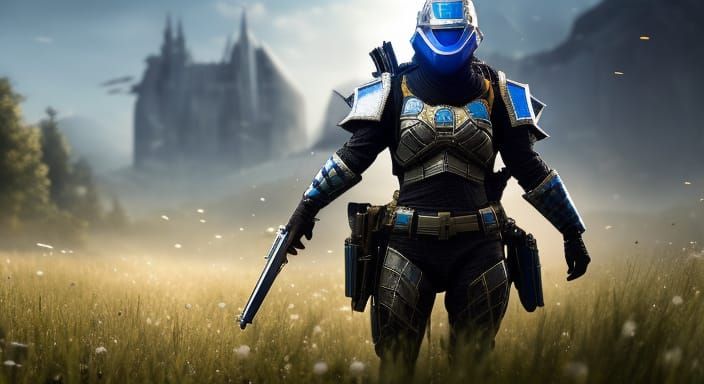 Ninja in Diamond Armor, Hyperrealistic Sci-Fi Art