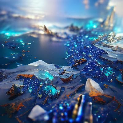 Deep Ocean Crystals in Vibrant Fantasy Style